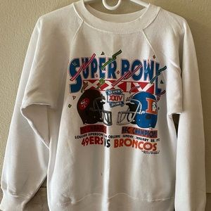 **SOLD** 1989 Season Vintage 49ers vs Broncos Super Bowl XXIV Crewneck